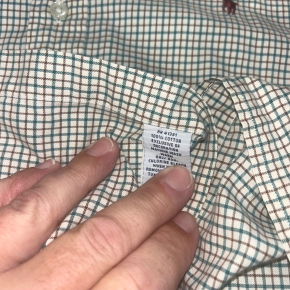 Ralph Lauren Button Down Shirt Mens Medium Plaid Long Sleeve Casual Oxford - Picture 11 of 12